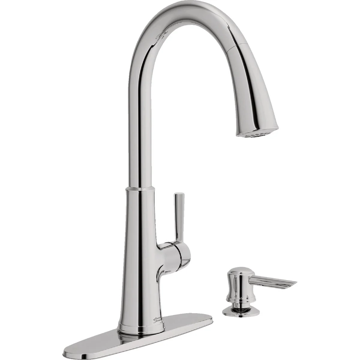 Efficient American Standard Maven 1-Handle Lever Pull-Down Kitchen Faucet with Soap Dispenser Chrome Refined