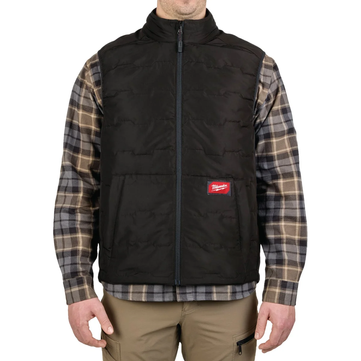 Reusable Milwaukee FLEX Men’s Medium Black Lightweight Insulated Vest World-Class