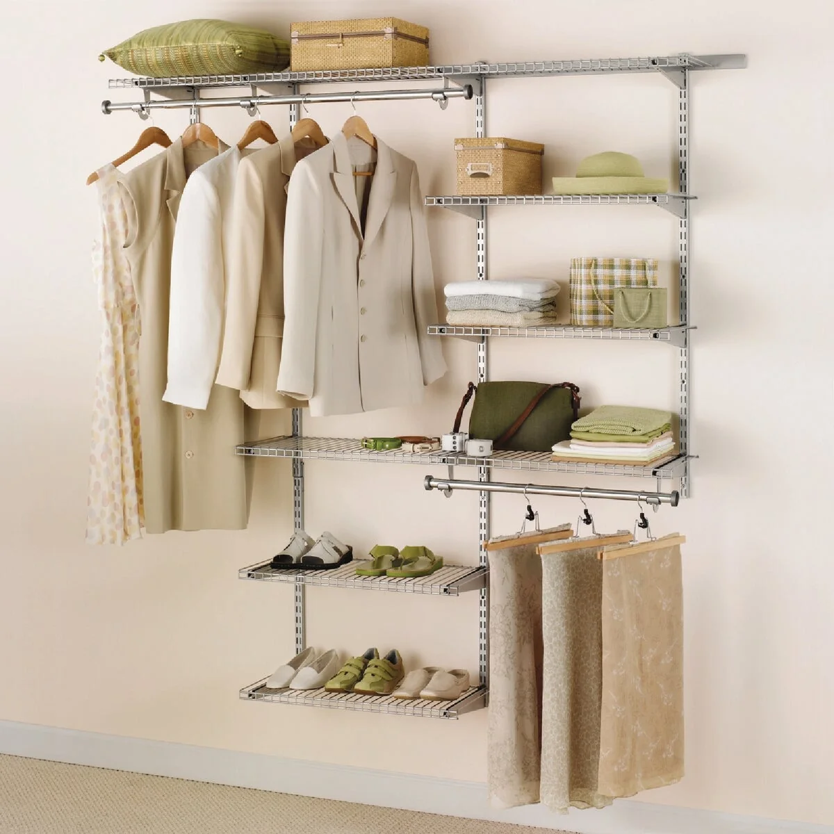 Trendy Rubbermaid Configurations 3 Ft. to 6 Ft. Closet No-Cut Adjustable Kit Sophisticated