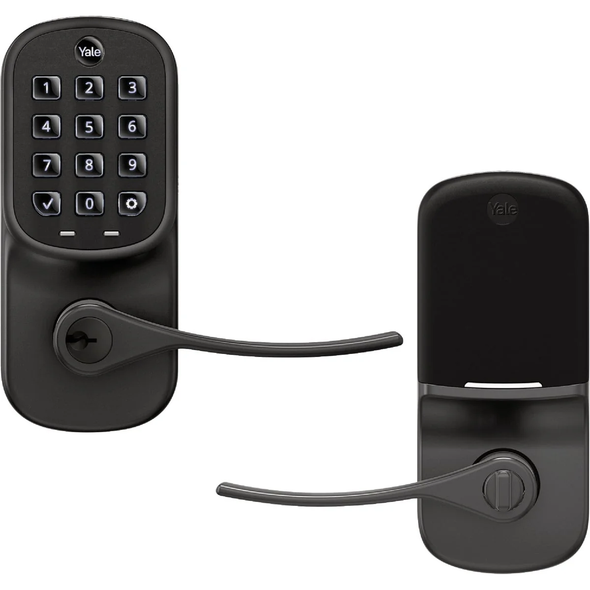 Elegant Yale Assure Lever Black Standalone Electronic Lock Keypad Deadbolt First-Class