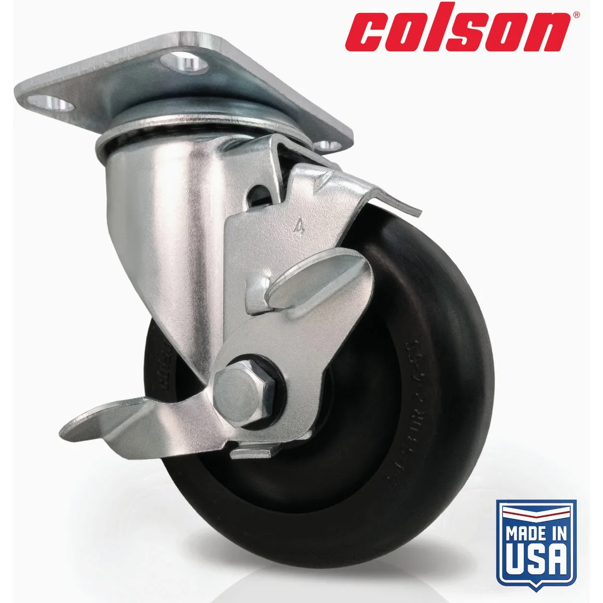 Carefully Designed Colson 4 In. Black Polypropylene Swivel Plate Caster with Locking Brake Modern