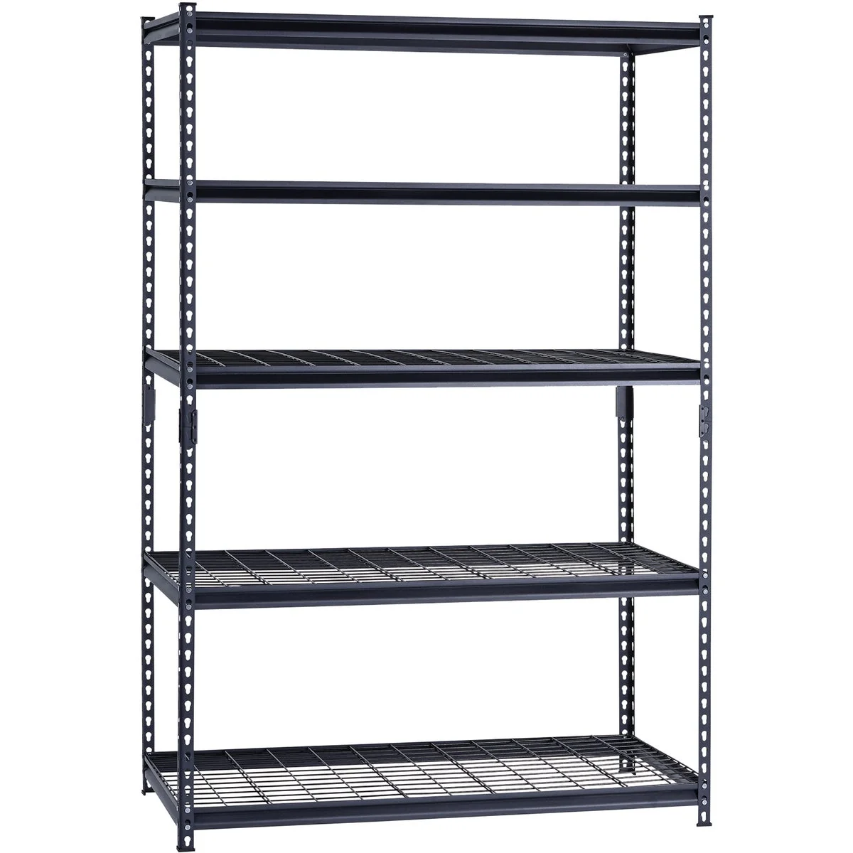 Innovative Muscle Rack 48 In. x 24 In. x 72 In. 5-Tier Black Shelving Unit with Wire Shelf Fast