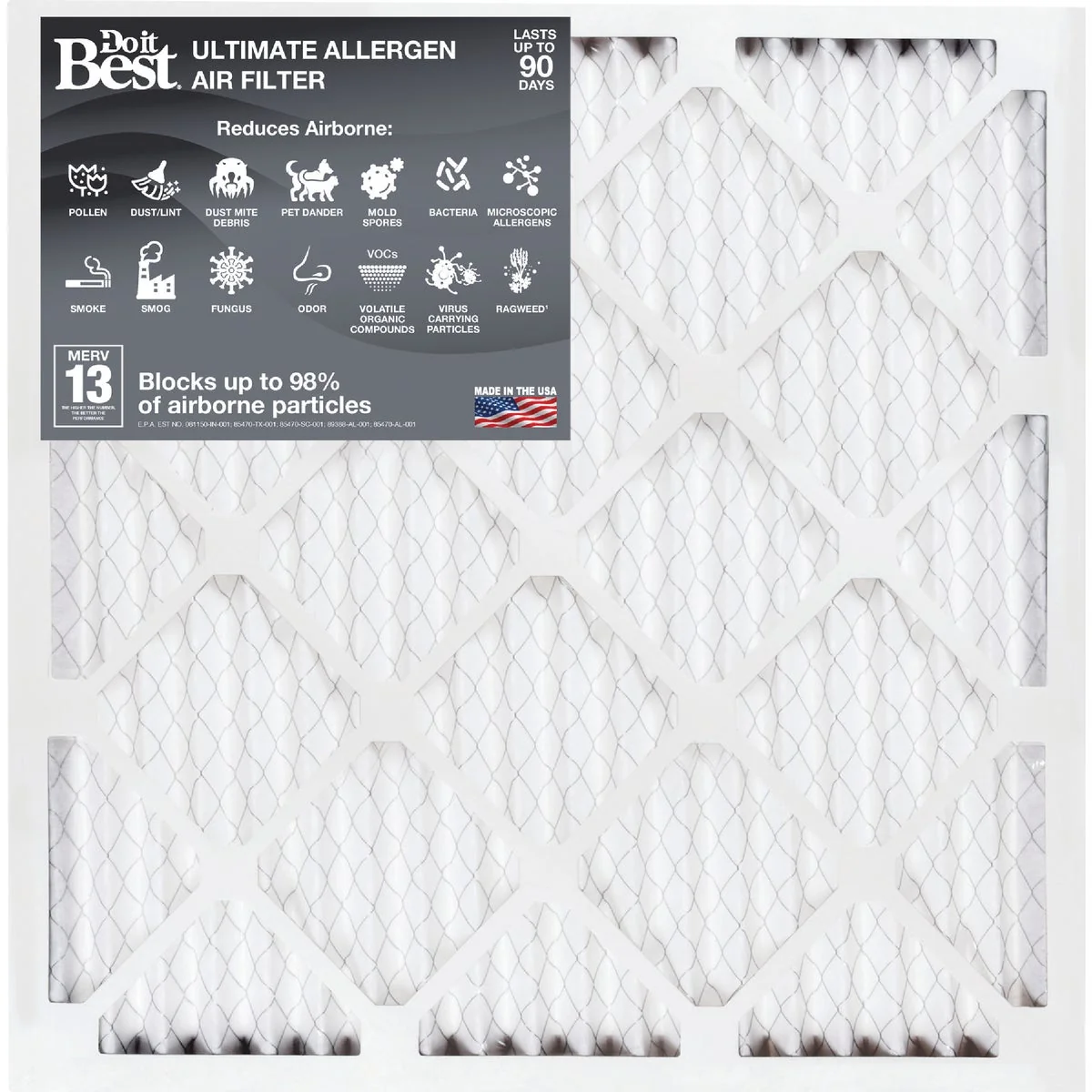 High-End Do it 20 In. x 25 In. x 1 In. MERV 13 Furnace Filter Reusable