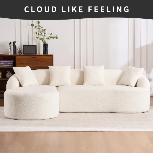 Functional LY-022 GREY COMPRESSION SOFA Combining Chaise Longue With 3-seater Flexible