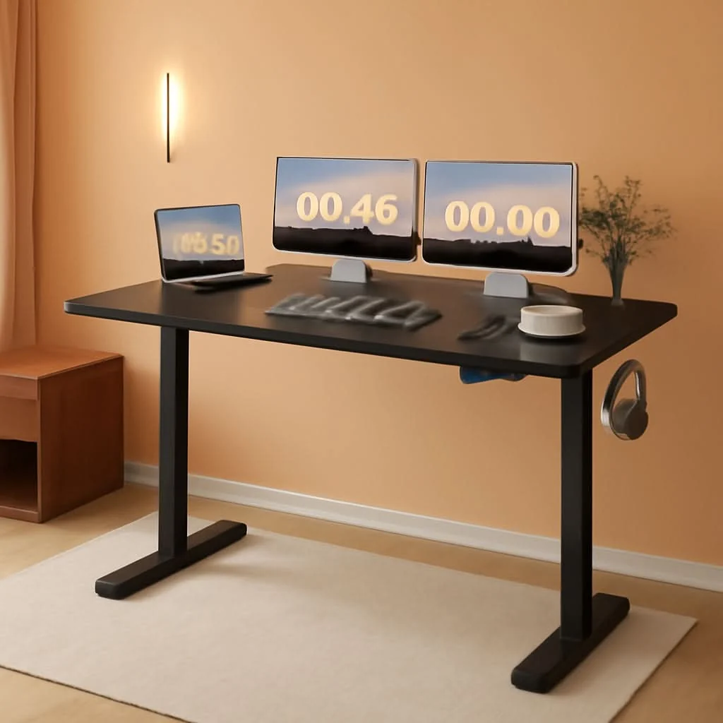 Fashionable Electric Height Adjustable Standing Desk 55 X 24 Inches Fast