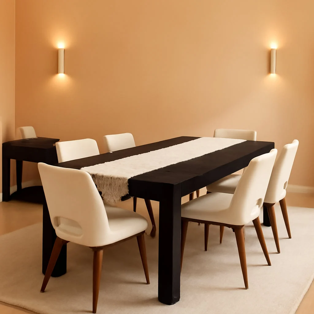 Genuine Black Farmhouse Rectangular Dining Table Seating Six Casual