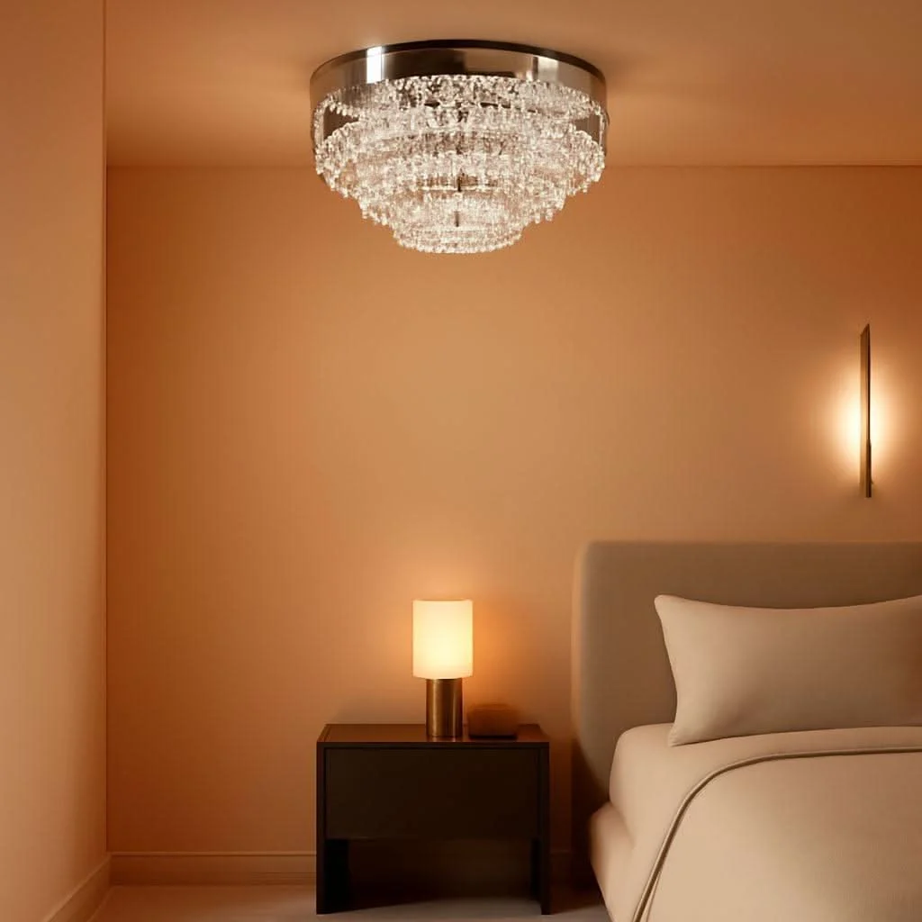 Innovative 11.8 Inch Crystal Chandelier Ceiling Light 6500K LED Quality