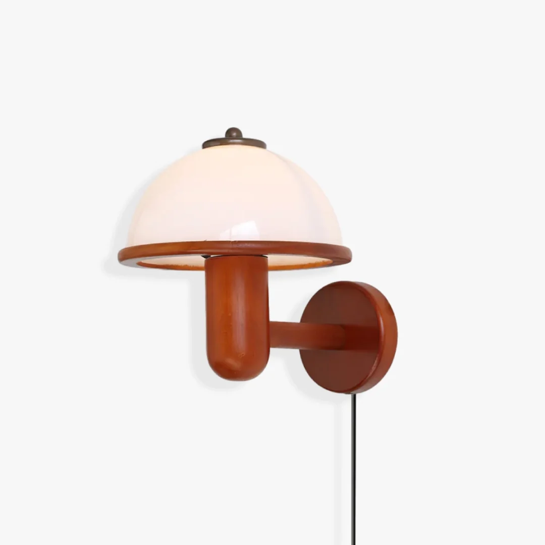 Versatile Wood Mushroom Wall Lamp Consistent