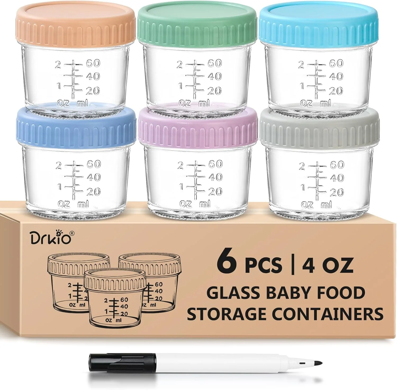 Proven Glass Baby Food Storage Containers – 4oz Leak-Proof Jars Certified