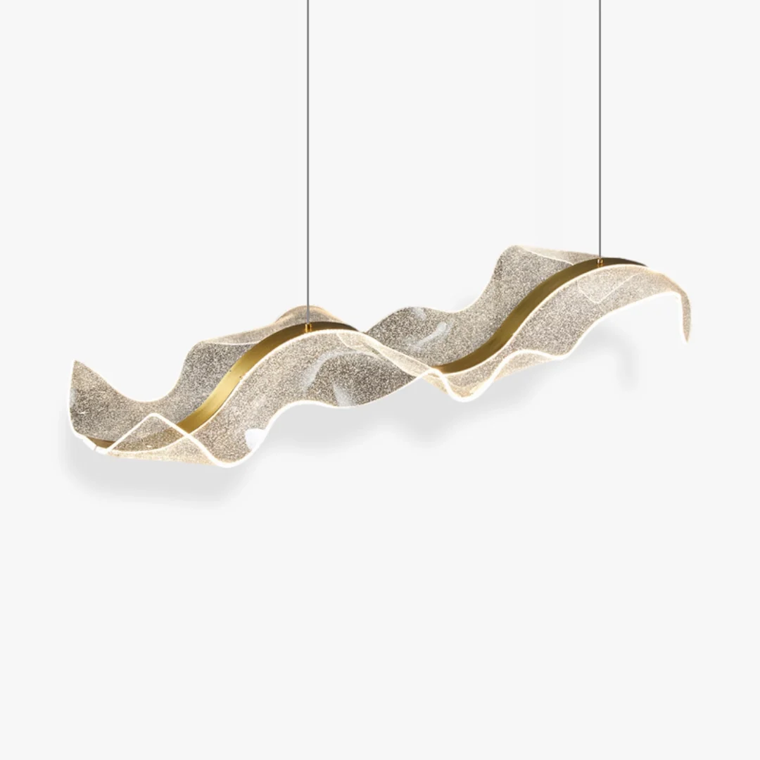 Artisan Lucite Ribbon Chandelier Practical