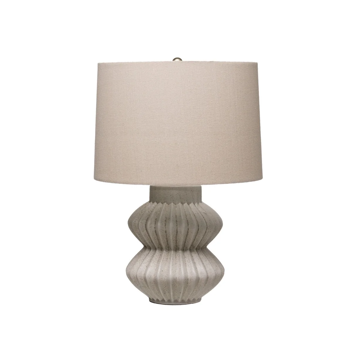 Sustainable Distressed Table Lamp with Linen Shade Certified