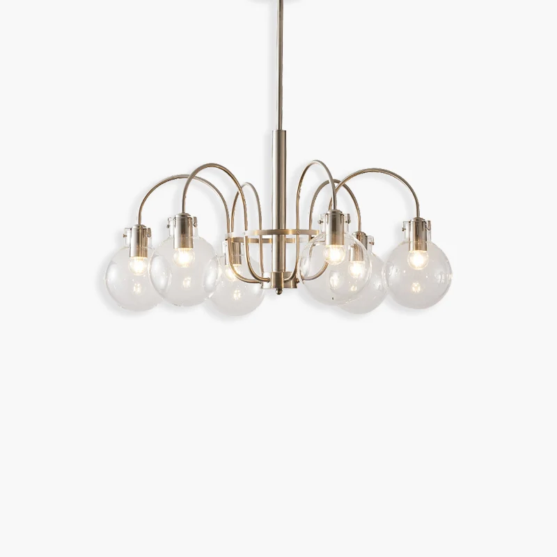 Fine Crafted Simple Glass Shade Chandelier Functional