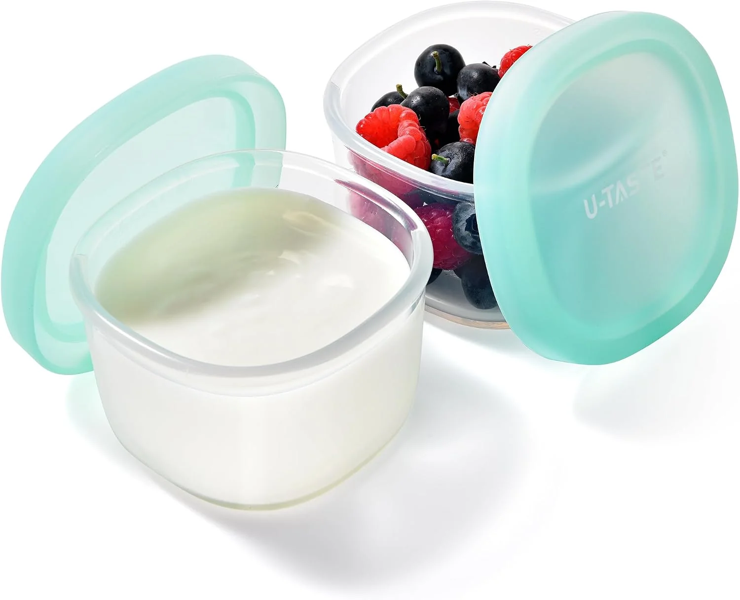 Professional U-Taste Silicone Container with Lids Small Mini Food Storage 6oz 2 Long-Lasting