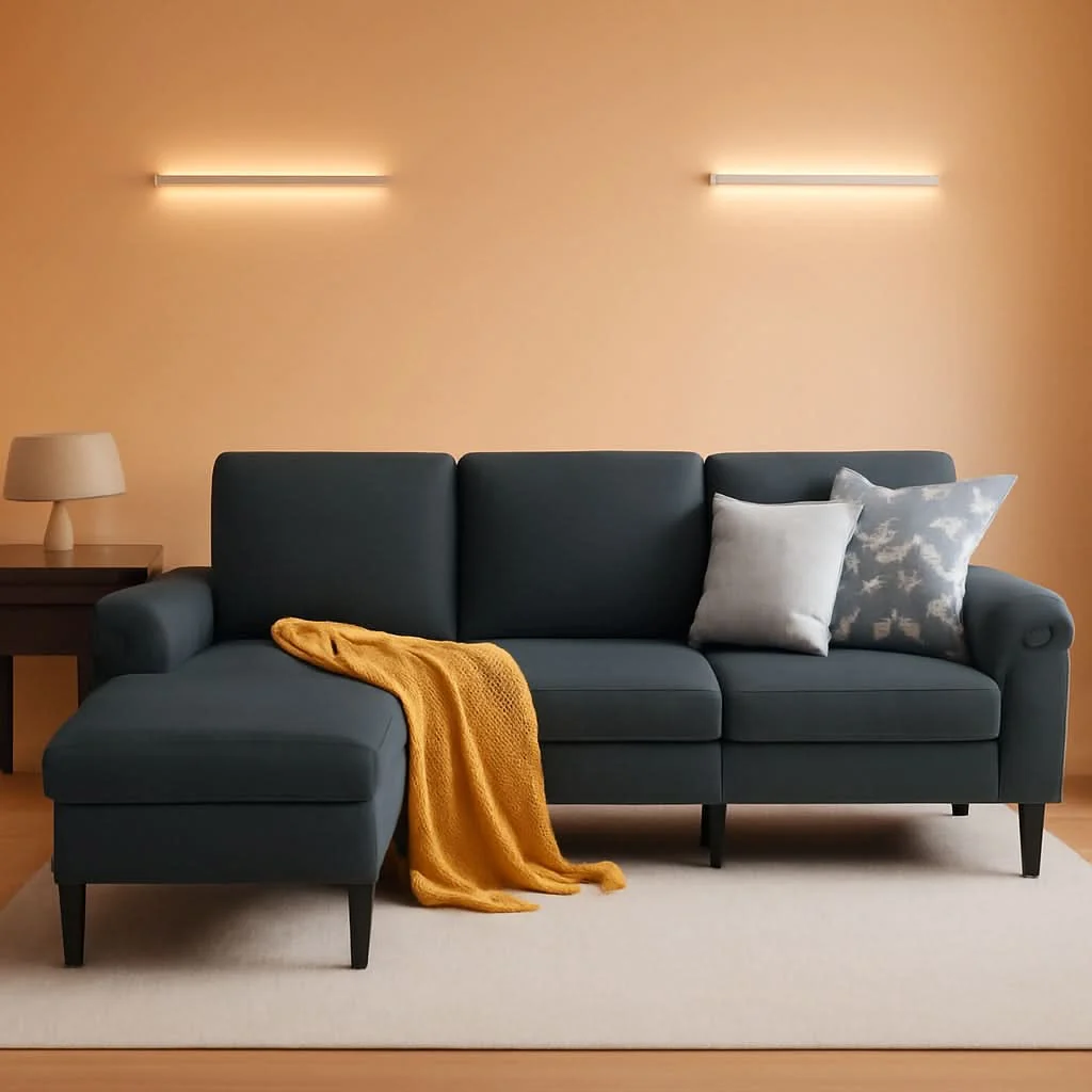 Versatile Convertible L Shaped Sectional Sofa with Storage Chaise High-Quality