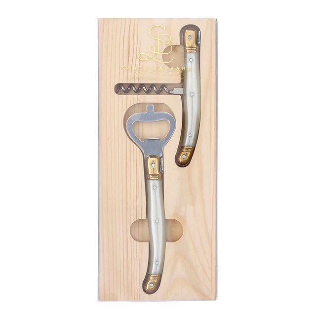 Soft Corkscrew Set in Wood Tray Fashionable