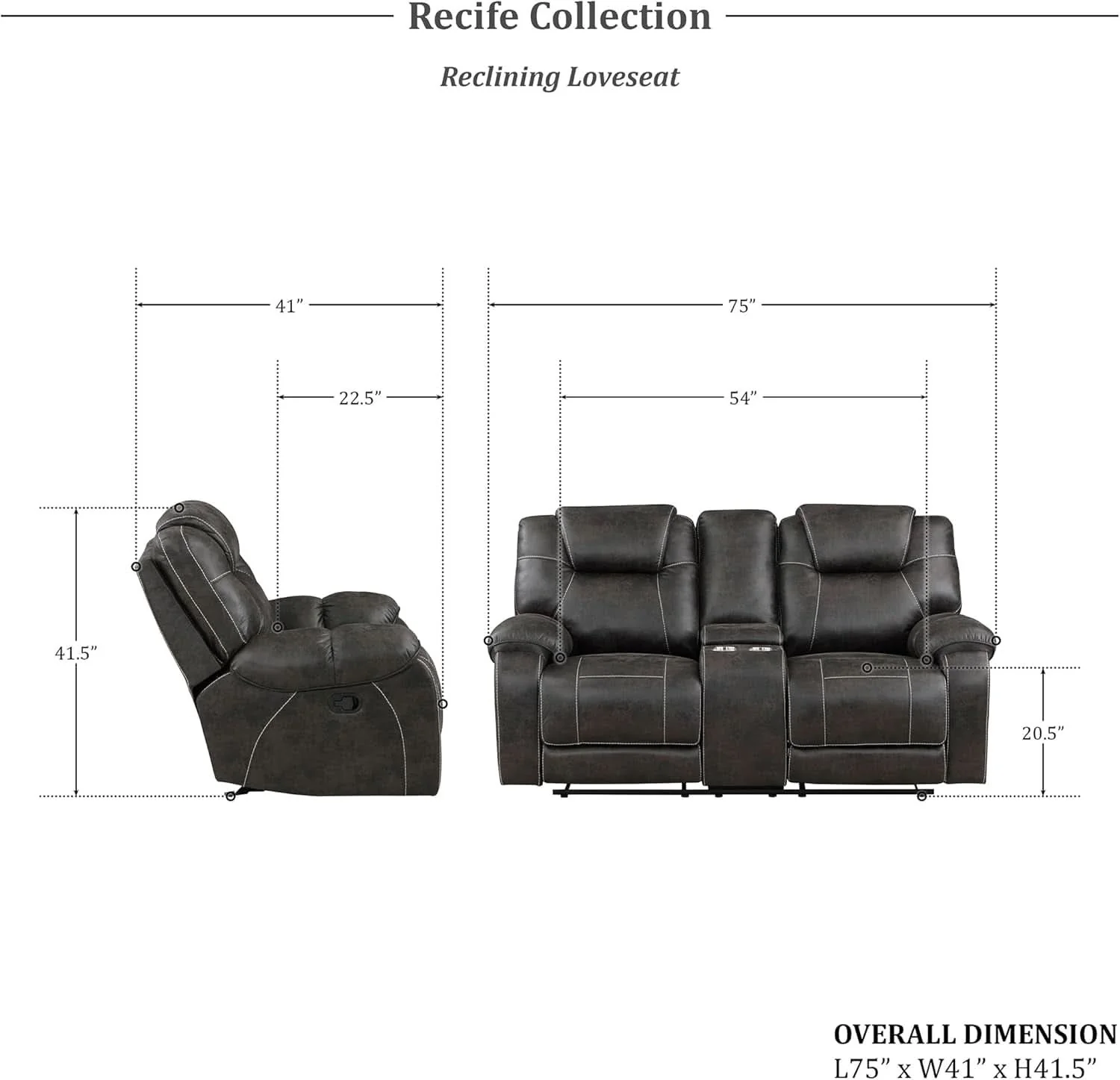 Next-Generation Recife 2-Piece Reclining Living Room Sofa Set Chocolate Efficient