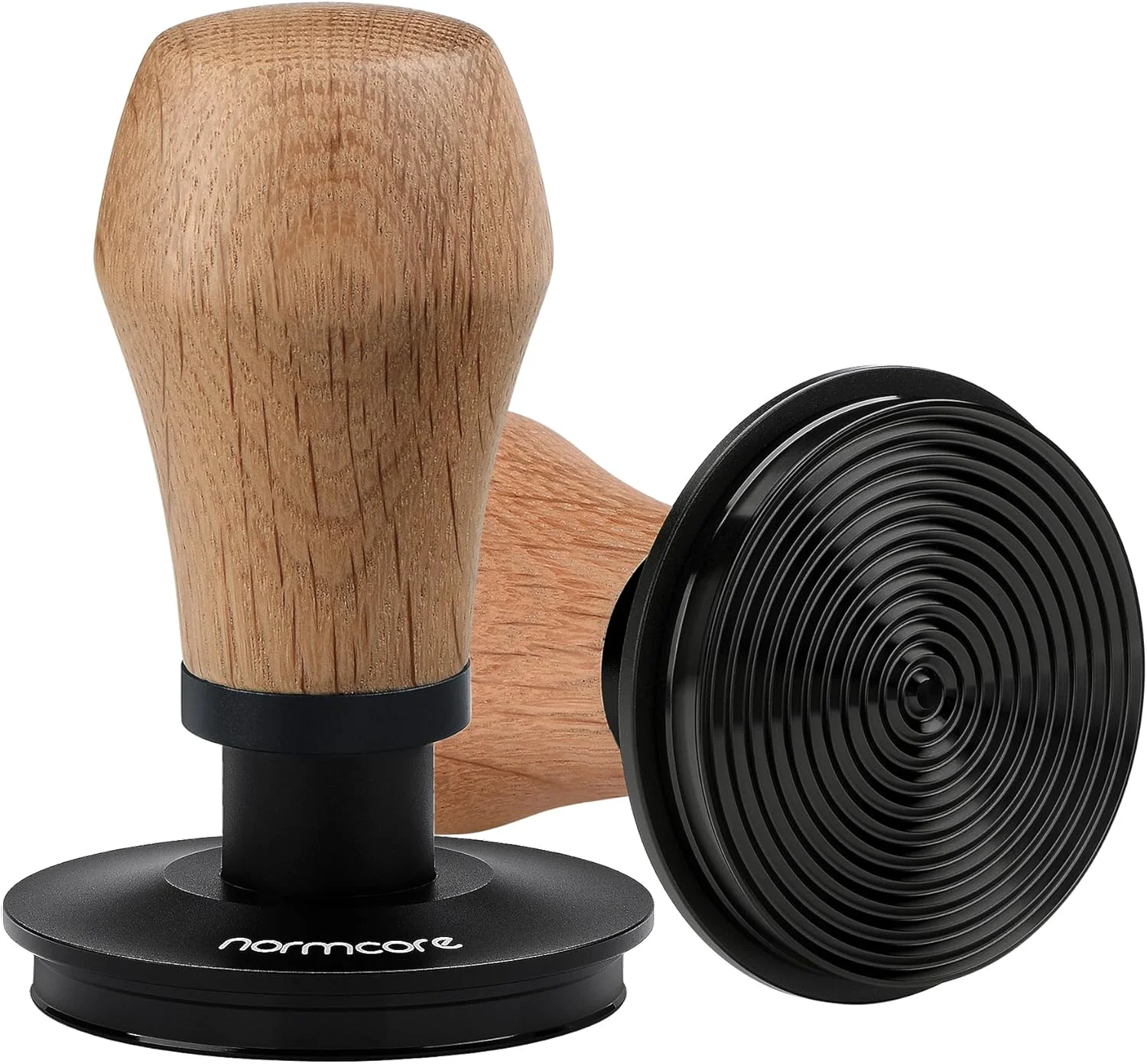 Crafted Normcore 58.5mm Coffee Tamper V4 – Coffee Tamper With Titanium PVD Coating Ripple Base -15lb 25lb 30lbs Springs Detailed