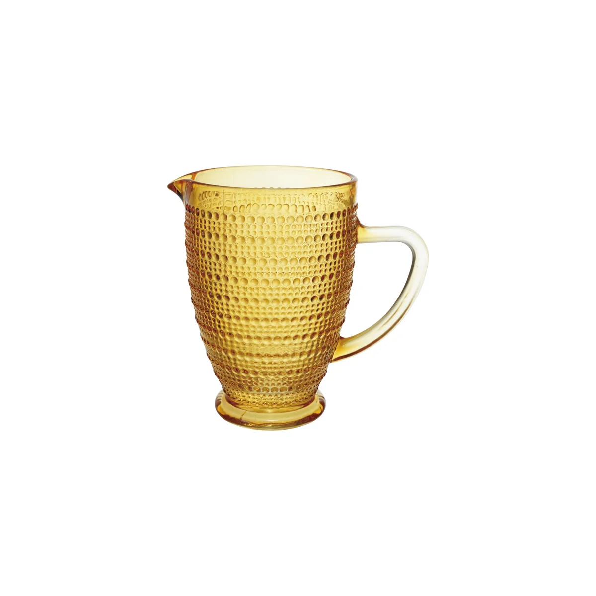 Powerful Glass 32-ounce Footed Pitcher with Raised Dots Gold Fashionable