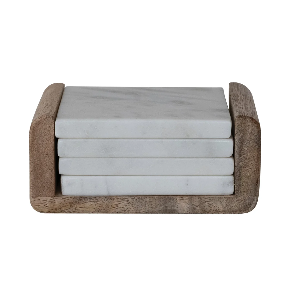 Unique Marble Coasters with Mango Wood Holder Easy-to-Use