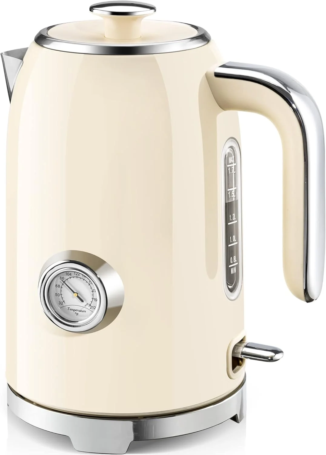 Breathable Susteas Electric Kettle – 57oz Hot Tea Kettle Water Boiler with Thermometer 1500W Fast Heating Stainless Steel Tea Pot Cordless with LED Indicator Functional
