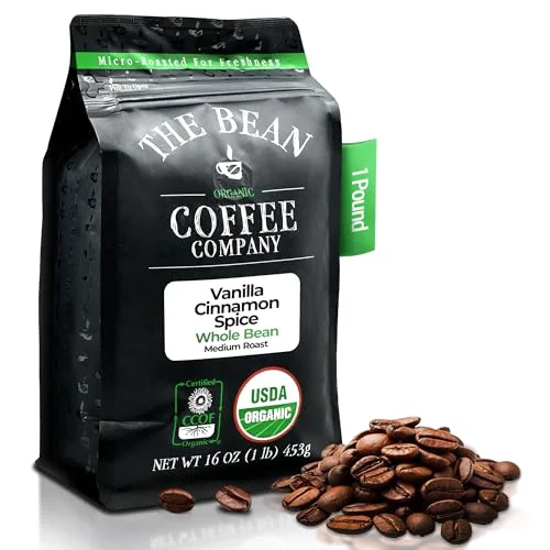 Professional The Bean Organic Coffee Co. Vanilla Cinnamon Spice 16 Ounce Green