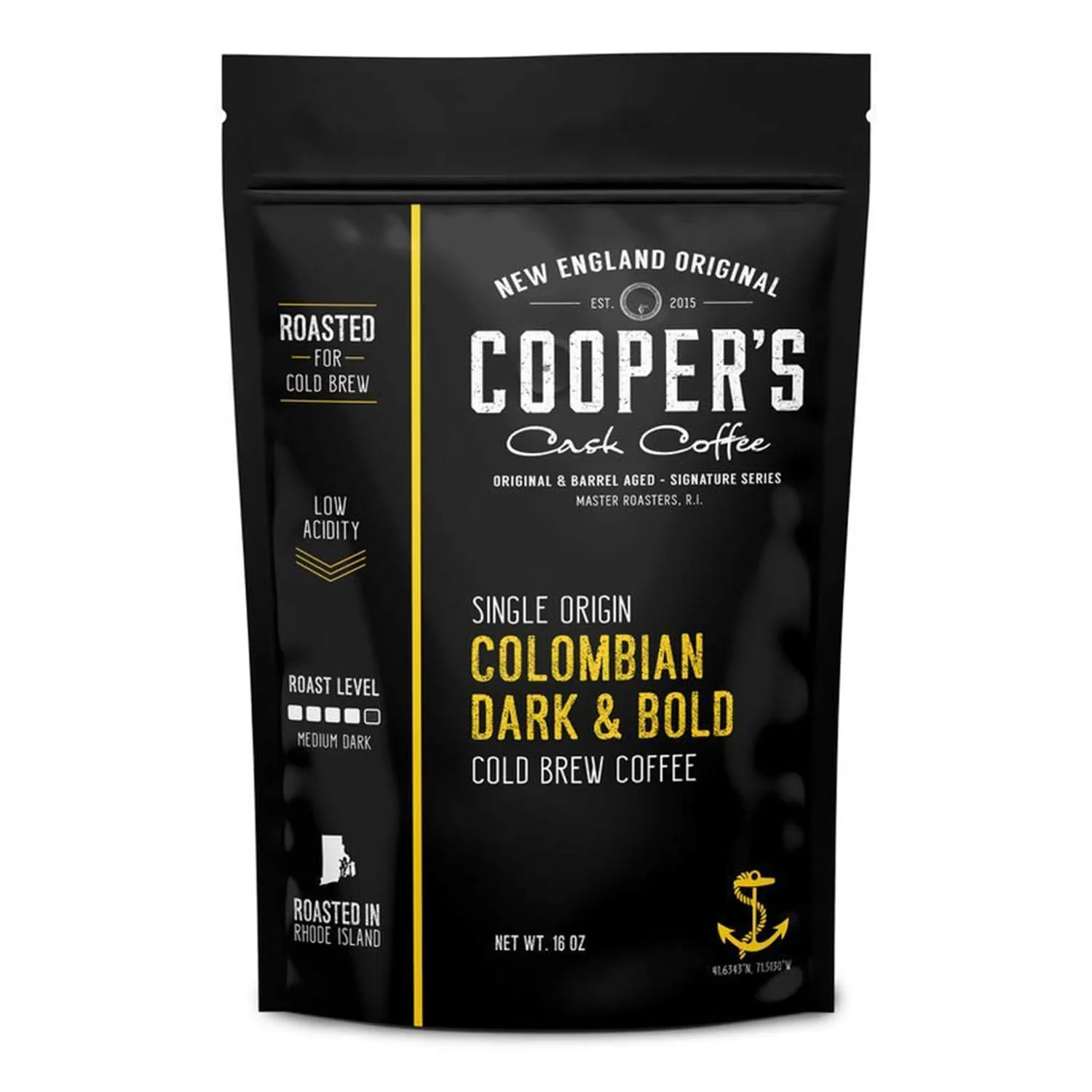 Exceptional Colombian Dark Roast Single Origin Gourmet Organic Cold Brew Coffee Beans Smooth Taste of Cocoa with Light Fruited Flavors Cold Brew Coffee Grounds 1 lb Coffee Bag Flexible