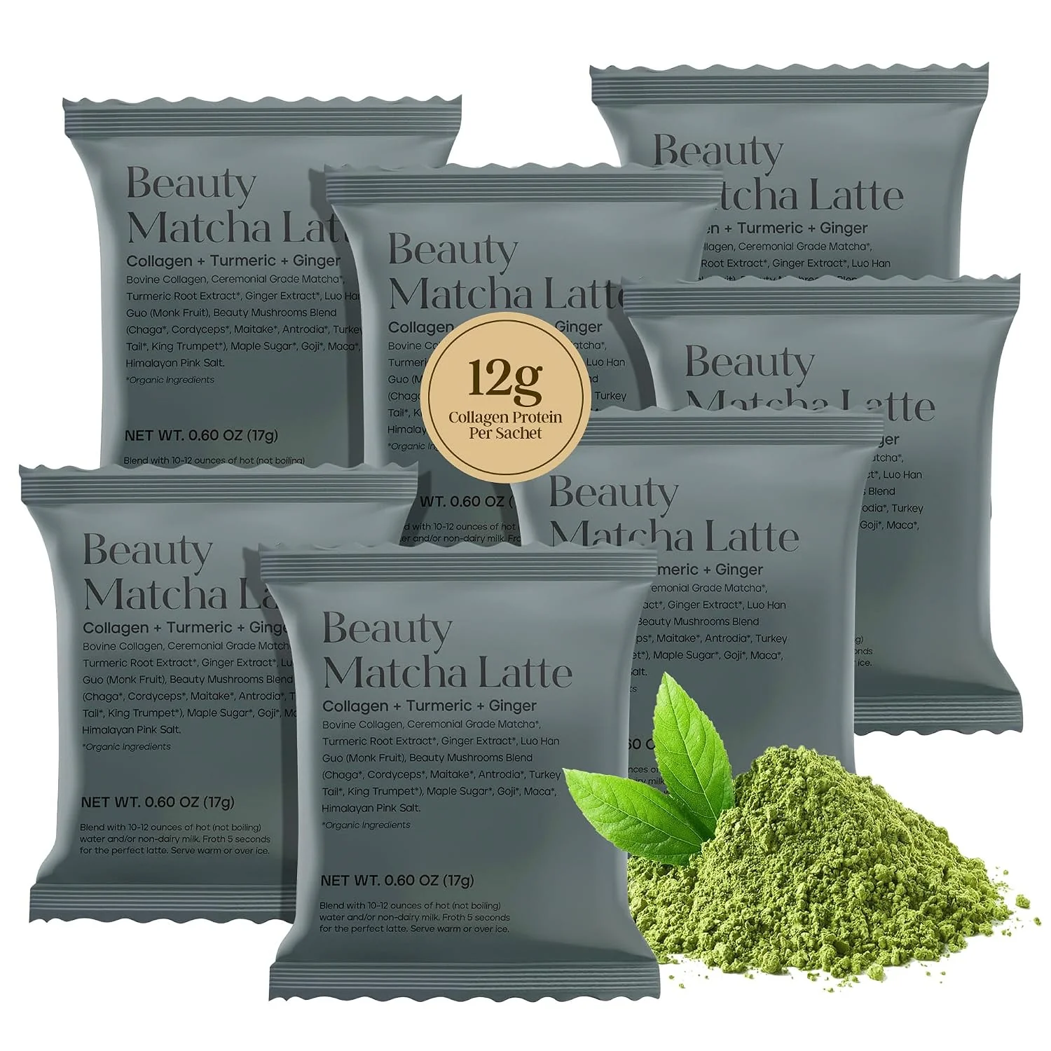 Soft Kroma Beauty Matcha Latte Powder with Collagen 7 Servings 17g Travel size collagen ceremonial grade matcha green tea latte with bovine collagen ginger turmeric amp adaptogenic mushrooms. Healthy