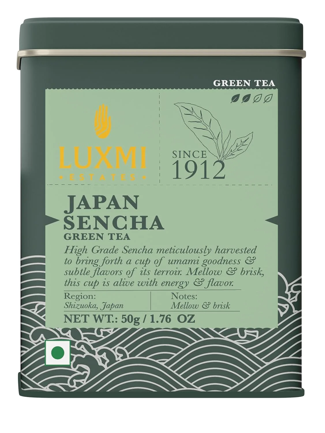 Natural Luxmi Estates Japanese Sencha Green Tea 50g 1.76oz 25 Cups First Flush Sencha Loose Leaf Mild Rich amp Refreshing High-Grade