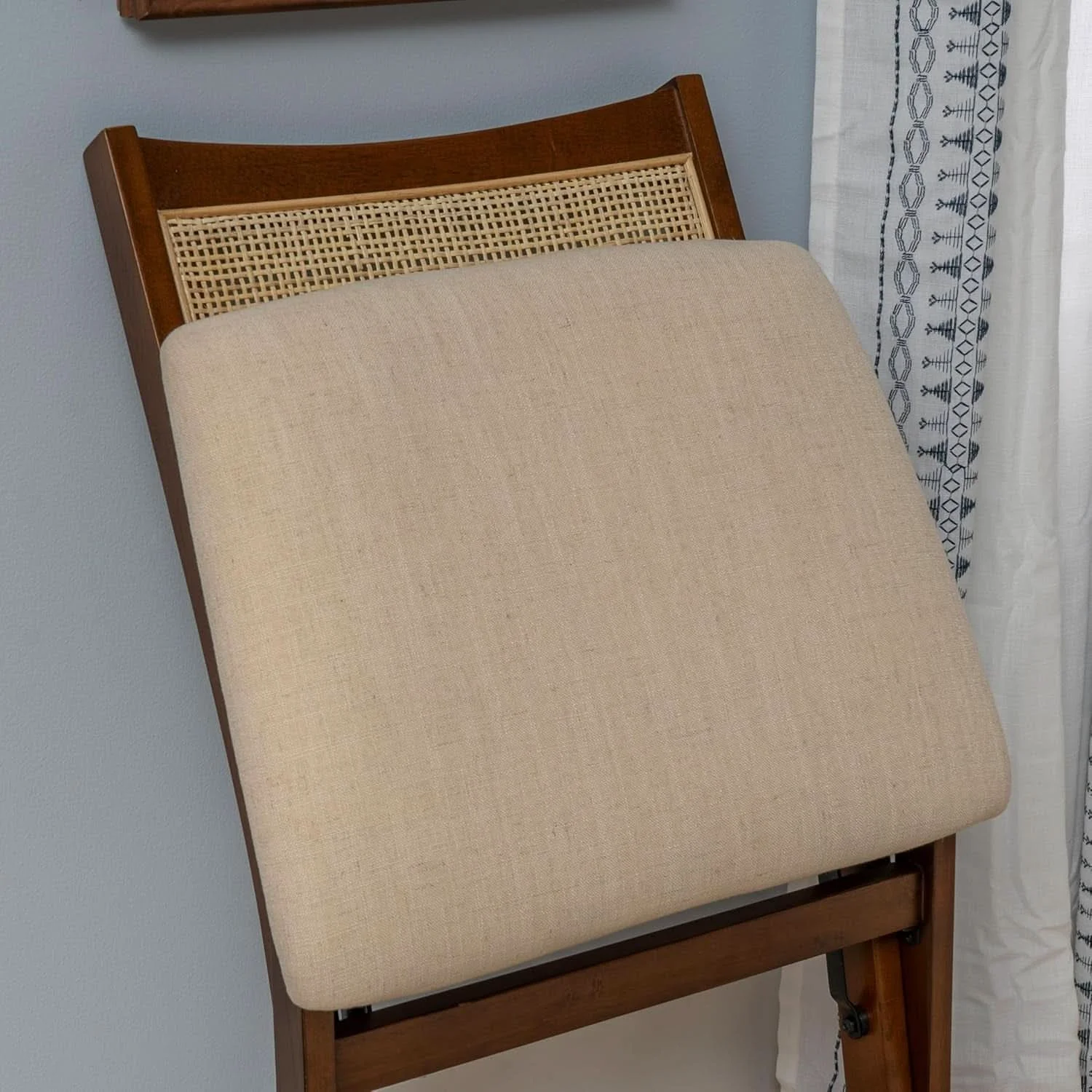 Prestigious Kasi Brown Natural Rattan Cane Foldable Dining Side Chair Crafted