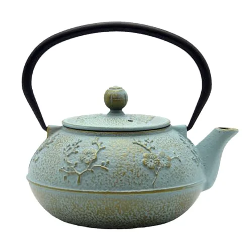Premium Material 30.4oz Small Cast Iron Tea Kettle Green