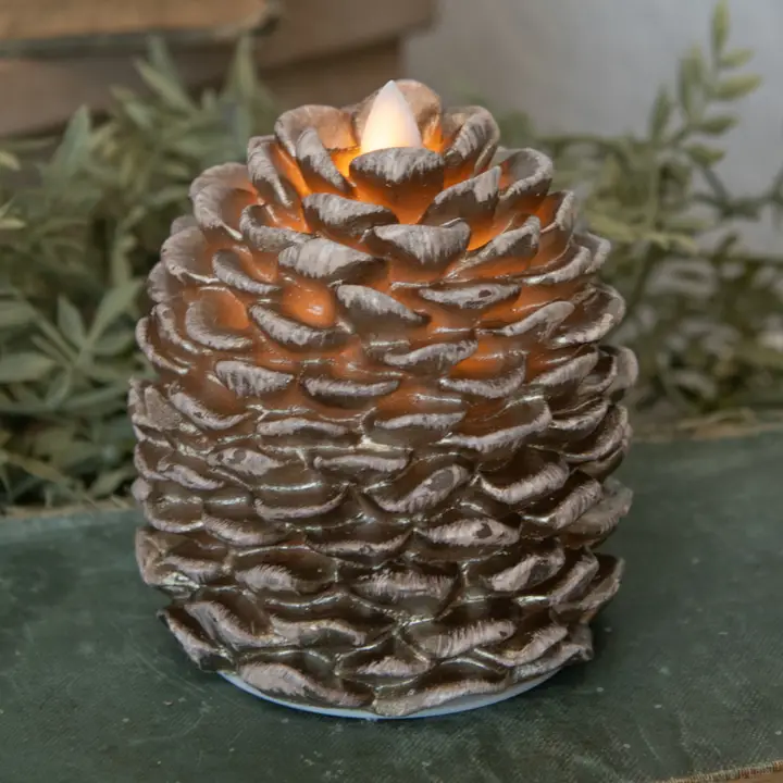 Unique Moving-Flame Pinecone LED Candle Efficient