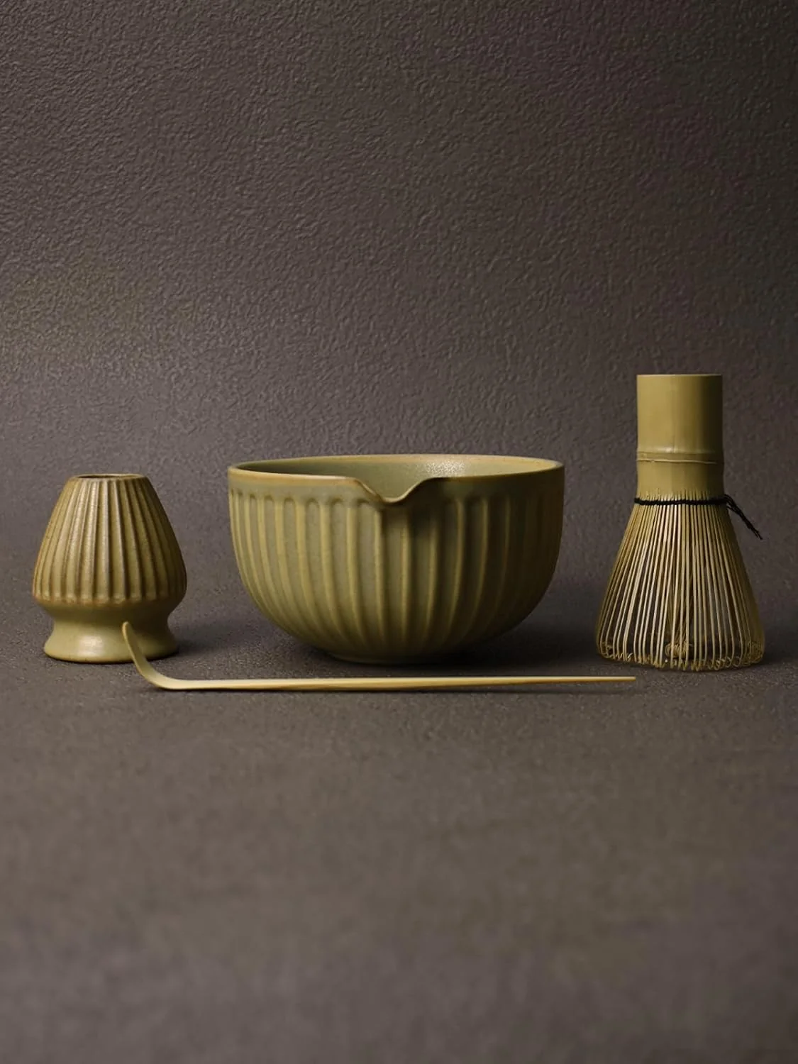 Practical Artcome Matcha Bowl Set with Pouring Spout – Ceramic Matcha Bowl Bamboo Whisk Whisk Holder Tea Scoop Stylish