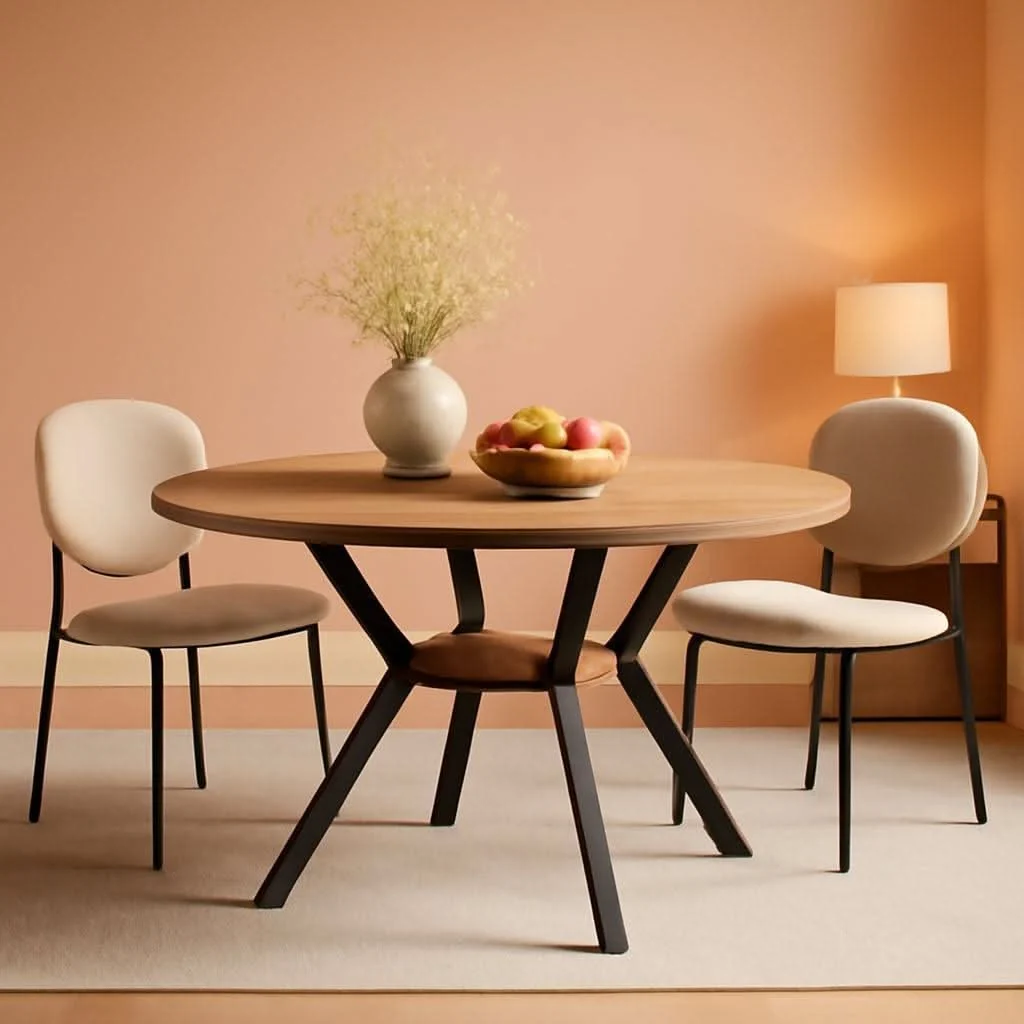 First-Class 42 Inch Round Farmhouse Dining Table With Compact Storage Next-Generation
