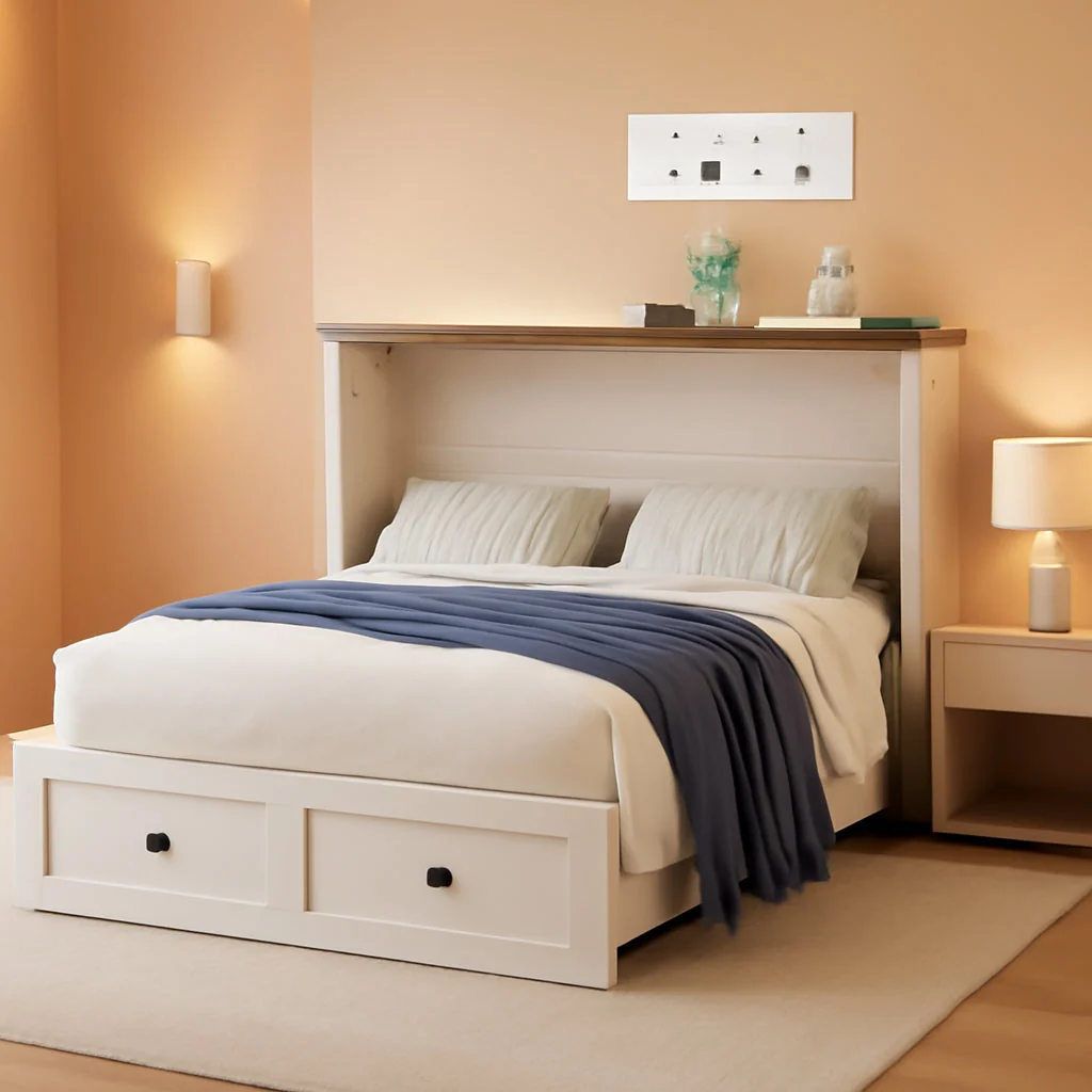 Functional Queen Murphy Bed Featuring Integrated USB Charging High-Performance