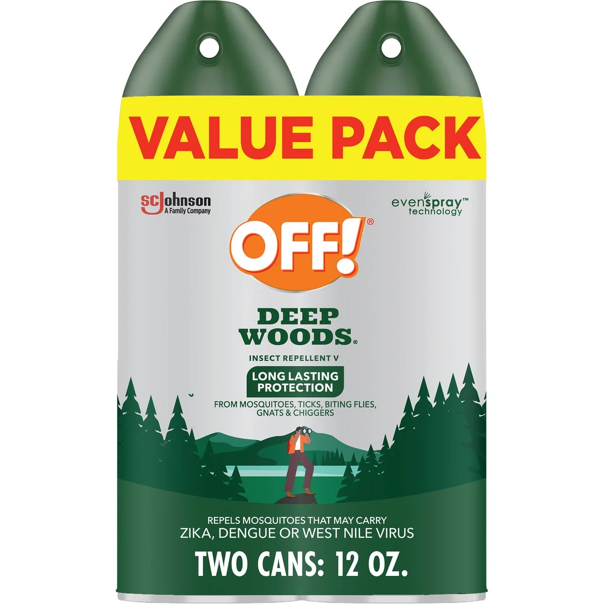 Sustainable OFF Deep Woods 12 Oz. Insect Repellent Aerosol Spray Value Pack 2-Pack Dependable