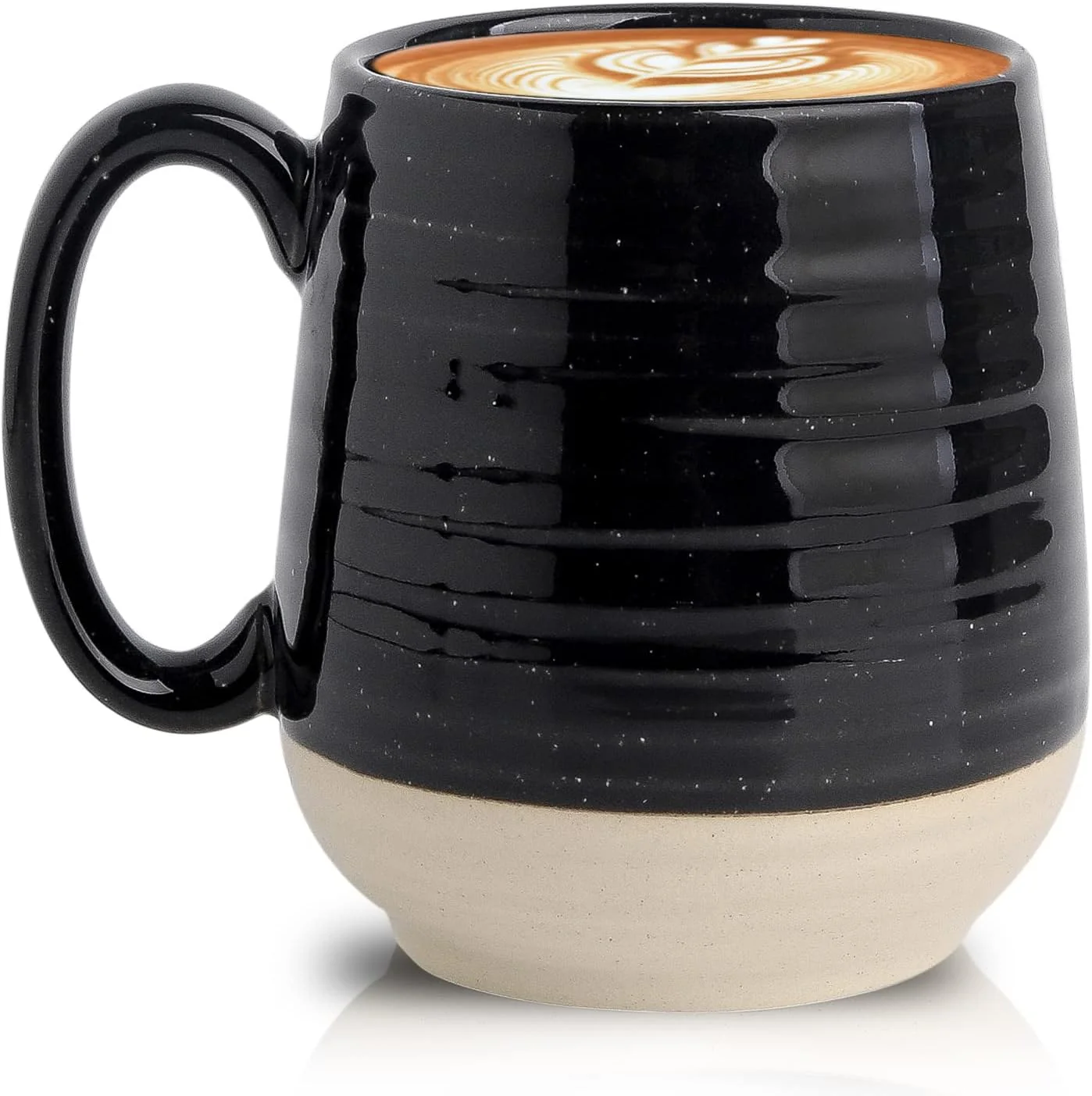 Outstanding HASENSE Large Coffee Mug 20 oz Ceramic Coffee Cup with Comfortable Handle for Office and Home I for Coffee Tea Latte Dishwasher Microwave Safe 1 PCS Black Reliable