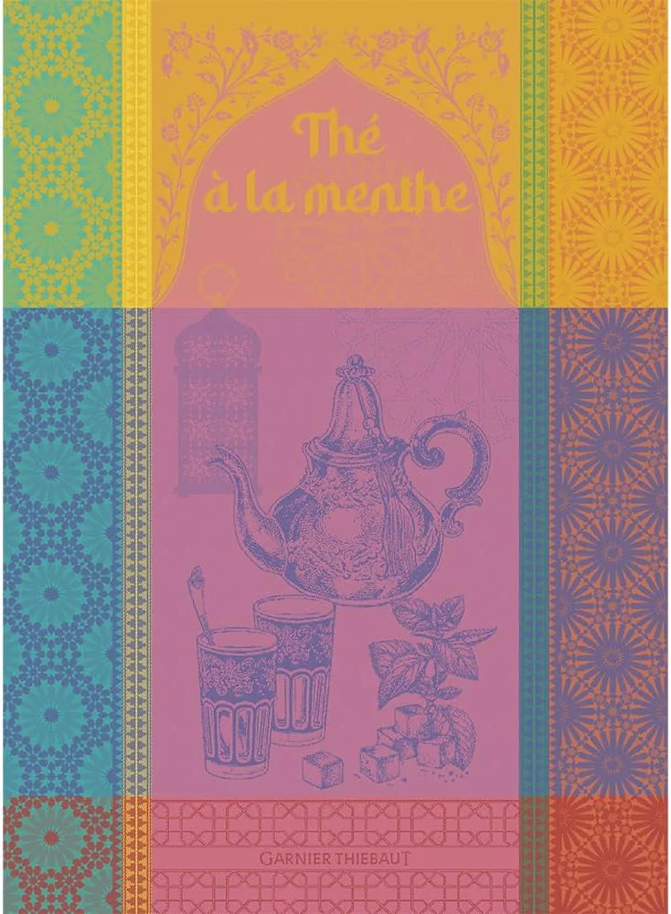 Proven Garnier Thiebaut The Menthe Rose Pink Mint Tea French Kitchen Towel 22 x30 Cotton Jacquard Exclusive
