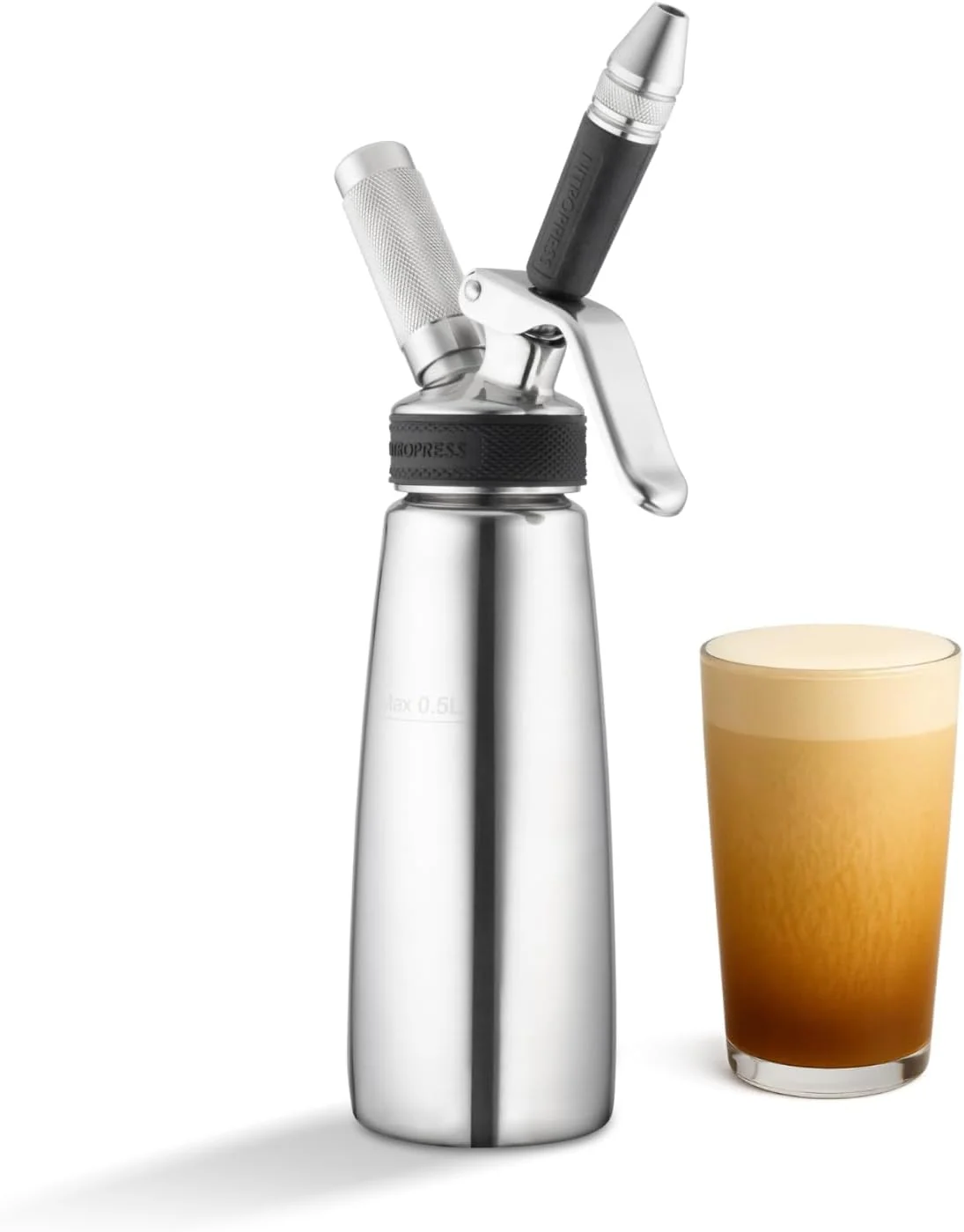 Optimized NitroPress Nitro Cold Brew Maker and Dispenser At-Home Nitro Coffee Maker Clean