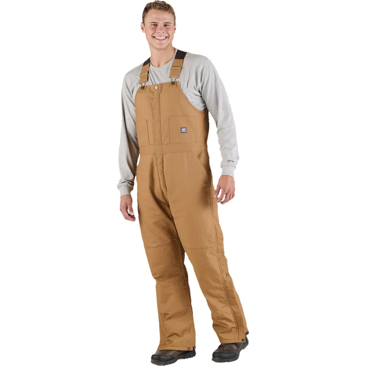 Secure Berne Men’s XL Short Brown Heritage Insulated Duck Bib Overall Proven