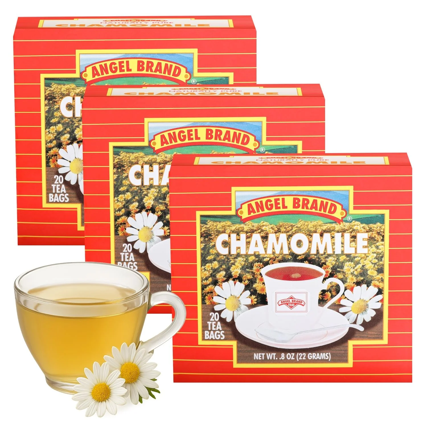 Top-Quality Chamomile Tea Bags 20 Count 3 Pack Caffeine- amp Soothing Pure Chamomile Tea Consistent