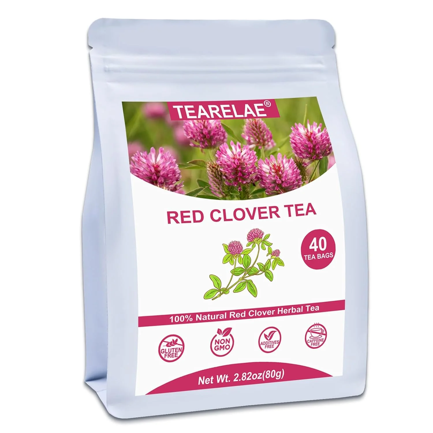 Versatile Tearelae – Red Clover Tea Bags 40 Count – Premium Natural Red Clover Herb – Caffeine- Herbal Tea – Non-GMO – Support Skin Health Minimalist