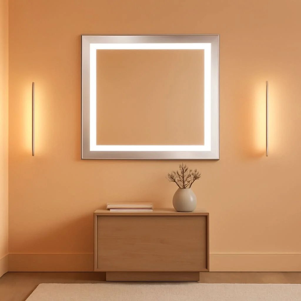 Convenient LED Backlit Mirror Chrome 30×24 Inch Vanity Mirror Sustainable
