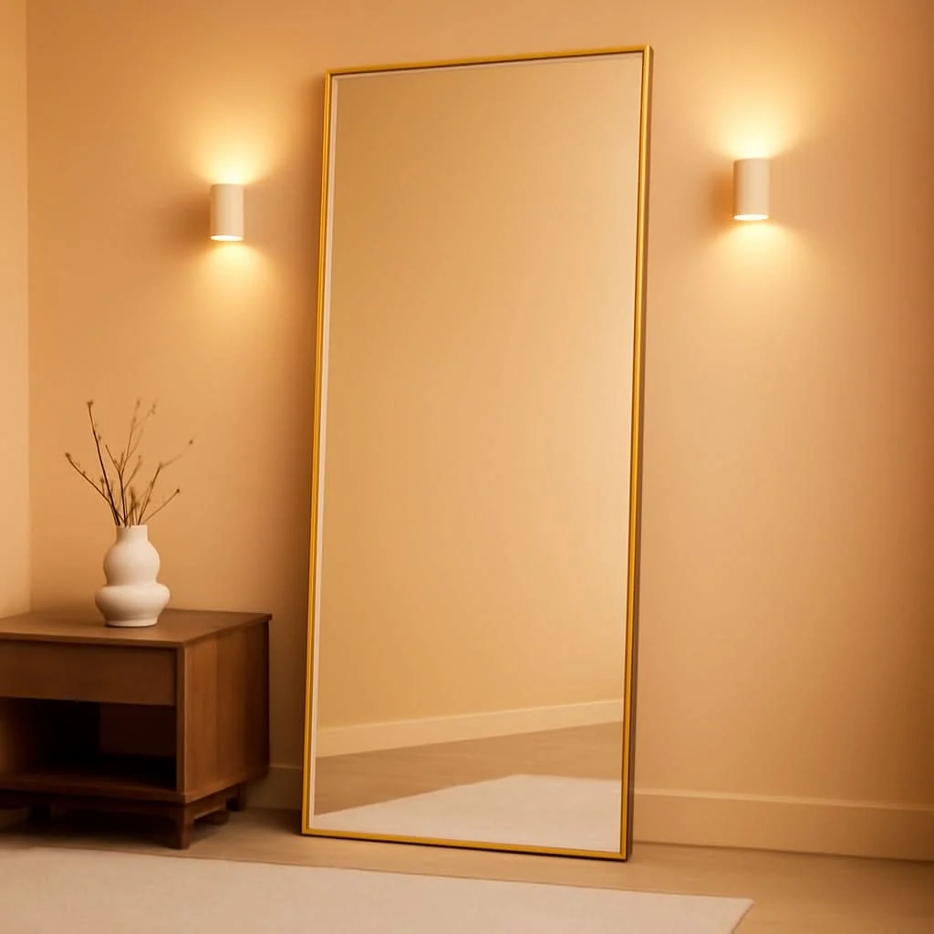 Genuine 65 Inch Floor Mirror With Gold Frame World-Class