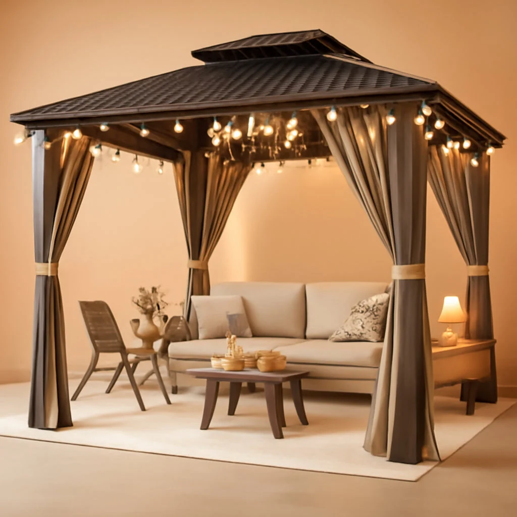 Clean 10×12 Gazebo Hardtop Aluminum Frame Galvanized Roof Optimized