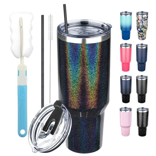 Classic 40 oz Tumbler with Lids and Straws Top-Quality