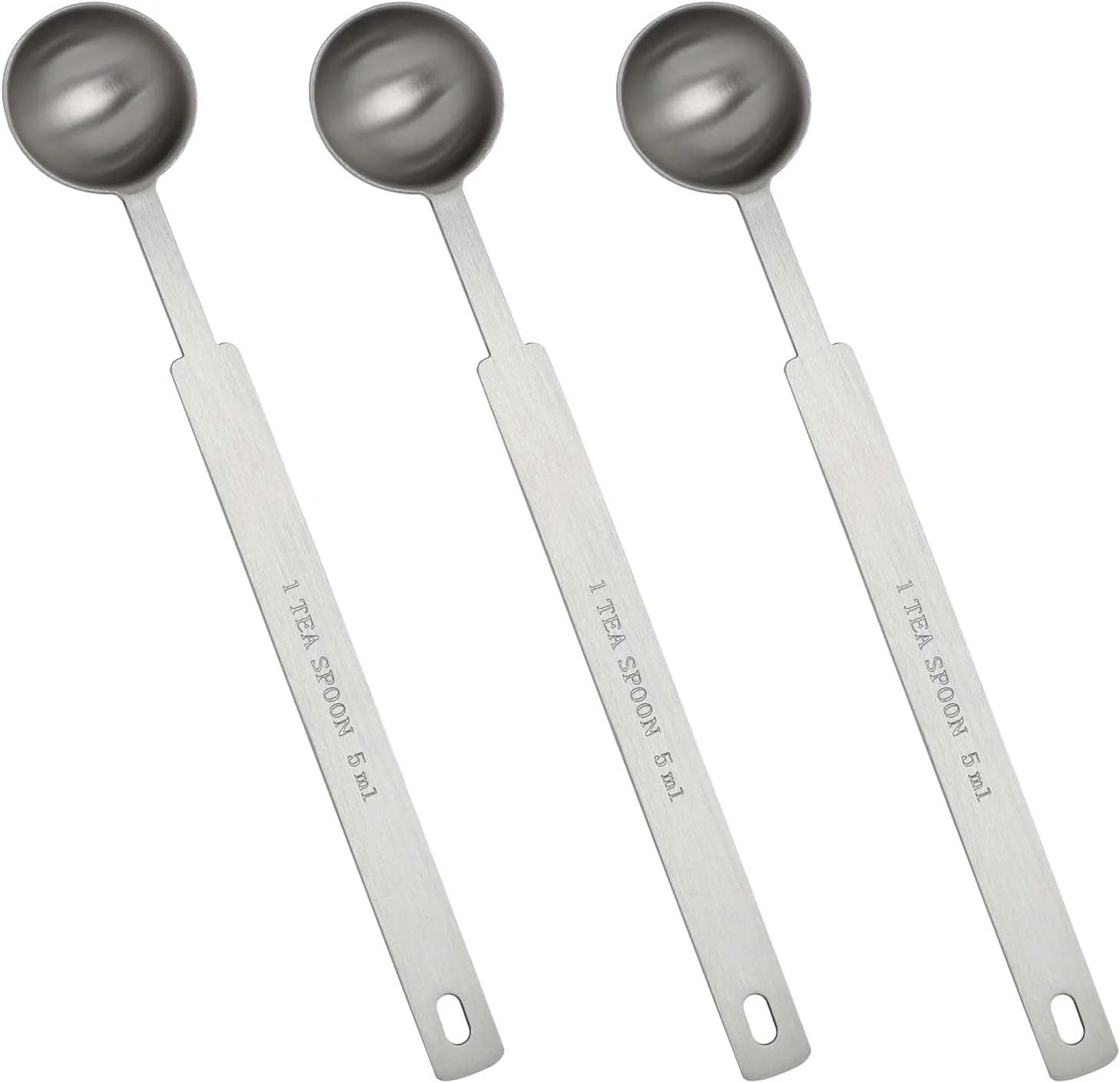 Carefully Designed 3PCS Teaspoon Measuring Spoon 5ml 1 tsp 5 Gram Scoop Long Handle for Cooking Baking Dishwasher Safe Measuring Spoon Fashionable