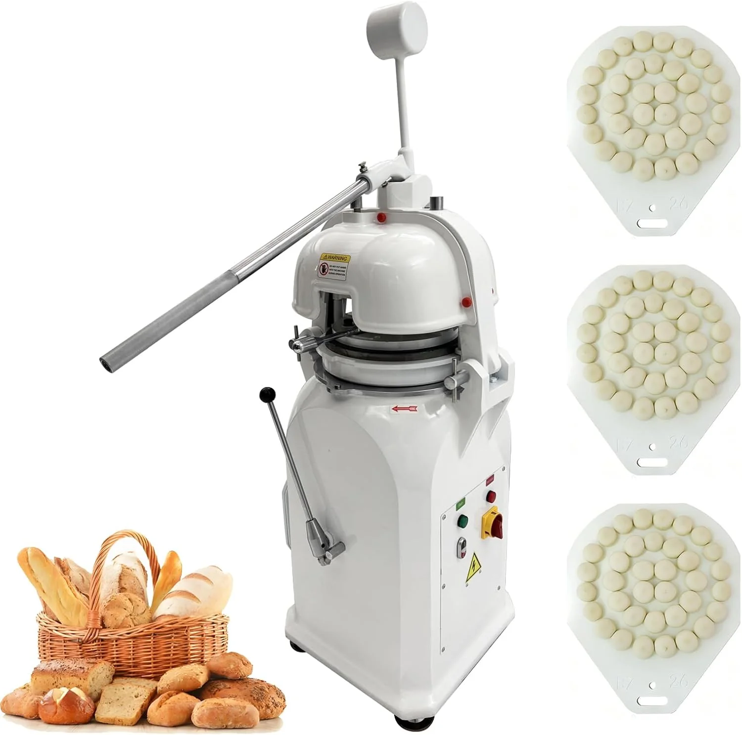 Easy-to-Use Dough Divider Rounder 36pcs Dough Ball Cutter Pizza Roll Ball Forming Machine Electric Dough Cutting and Rounding Machine for Hamburger Bread Pizza Bakery 0.7og-2.5oz Elegant
