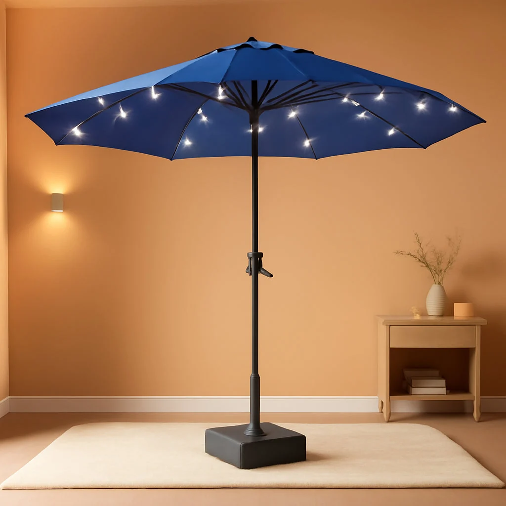 Detailed 15FT Weatherproof Double Sided Outdoor Patio Umbrella Solid