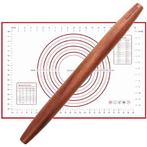 Powerful French Rolling Pin and Silicone Baking Mat Set Top-Quality