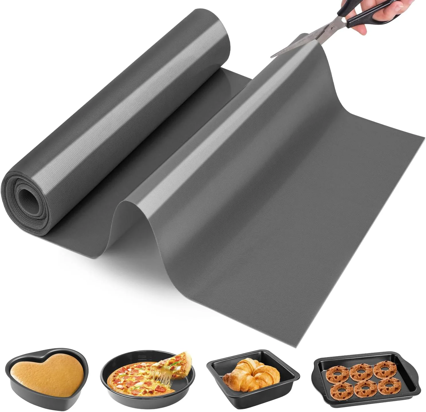 Premium Material Silicone Baking Mat Roll – Cut to Size Silicone Mat- Non-slip Kitchen Counter Protector Mat Non-Stick Silicone Pastry Mat Reusable Air Fryer Linner Exceptional